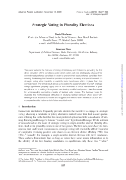 Strategic Voting in Plurality Elections