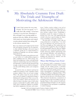 My Absolutely Crummy First Draft: The Trials and Triumphs