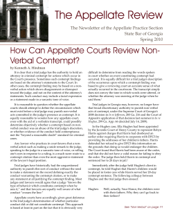 The Appellate Review - State Bar Of Georgia
