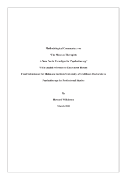 The Muse as Therapist: A New Poetic Paradigm