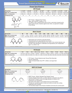 Technical Info Thread NPT Metric PG BSPP