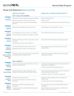 Lesson Scope and Sequence