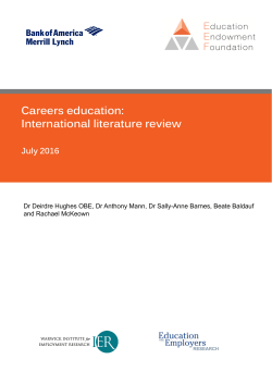 Careers education: International literature review