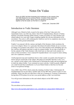 Notes On Vedas