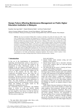 Design Failure Affecting Maintenance Management on Public