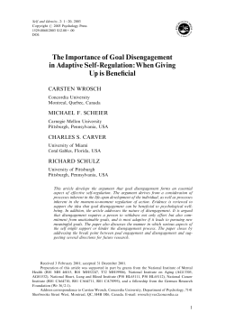 The Importance of Goal Disengagement - CRDH
