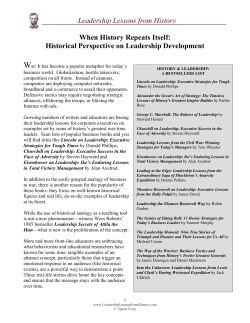 Leadership Lessons from History