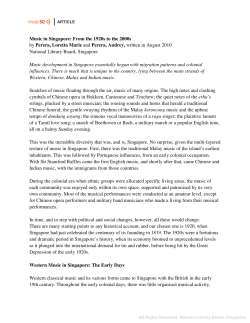 Music in Singapore: From the 1920s to the 2000s by Perera, Loretta