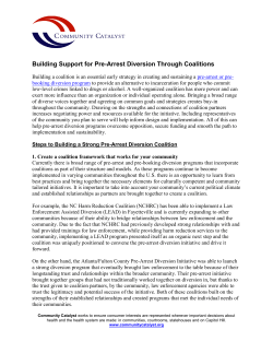 Building Support for Pre-Arrest Diversion Through Coalitions