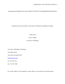 Dominance and context effects on activation of