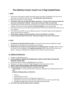 The Athletico Center Youth 5 on 5 Flag Football Rules