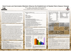 Seed Covers and Germination Blankets Influence the Establishment