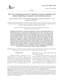 The role of hydrogen peroxide in regulation of plant