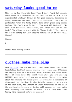 saturday looks good to me,clothes make the pimp,cassie powell