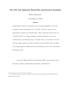 The SAT and Admission: Racial Bias and Economic