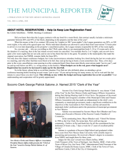 April, 2105 - New Mexico Municipal League