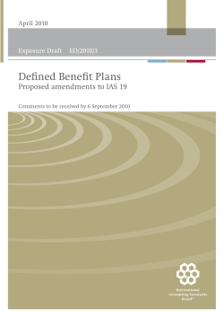 ED Defined Benefit Plans &ndash; Proposed Amendments to IAS 19