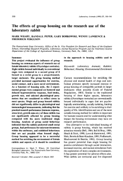 The effects of group housing on the research use of the laboratory