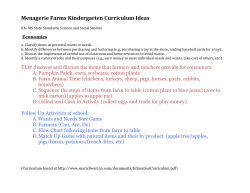 Menagerie Farms Kindergarten Curriculum Ideas