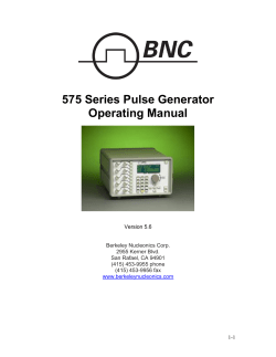 Model 575 User Manual - Berkeley Nucleonics Corporation