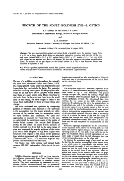GROWTH OF THE ADULT GOLDFISH EYE-I: OPTICS