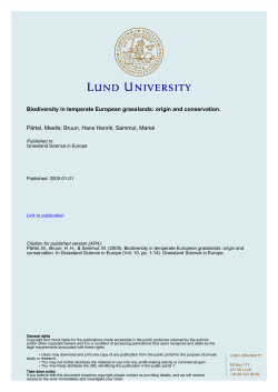 Biodiversity in temperate European grasslands: origin and