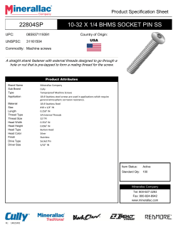 22804SP 10-32 X 1/4 BHMS SOCKET PIN SS