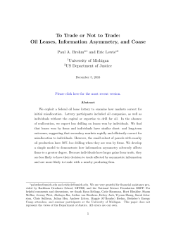 To Trade or Not to Trade: Oil Leases, Information Asymmetry, and