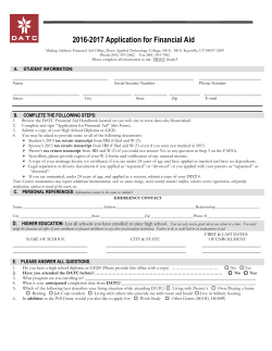 DATC Application for Financial Aid
