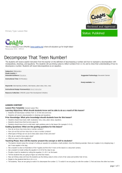Decompose That Teen Number!