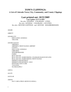 Clipping Files: Towns - Western History and Genealogy