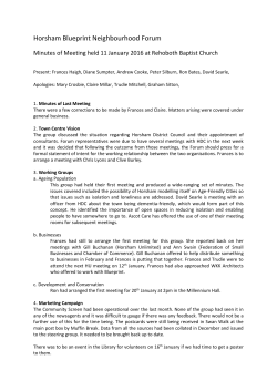 Horsham Blueprint NF 11th January 2016