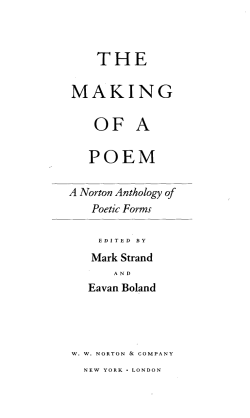 the making of a poem