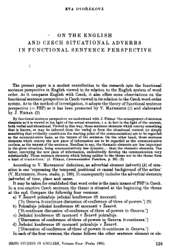 on the english and czech situational adverbs in functional sentence