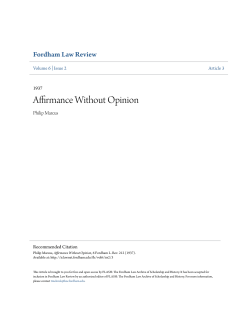 Affirmance Without Opinion - FLASH: The Fordham Law Archive of