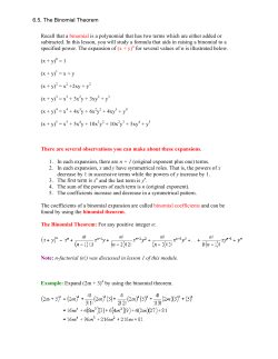 6.5. The Binomial Theorem - Tutor