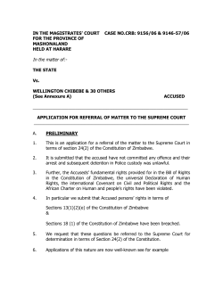 Chibebe case defense outline - University of Minnesota Human