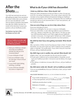 After the shots...what to do if your child has discomfort (no dosing