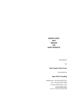 DEsktop study into demand for dairy products
