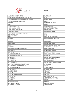 Printable Playlist - Letizia and the Z-Band