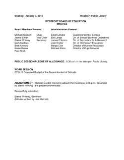 Meeting: January 7, 2015 Westport Public Library WESTPORT