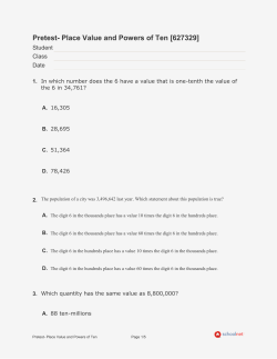 Pretest- Place Value and Powers of Ten [627329]