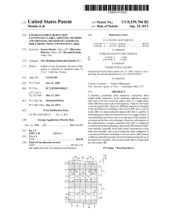 Linerless price reduction continuous label, applying method and