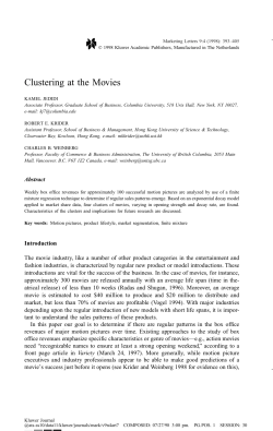 Clustering at the Movies