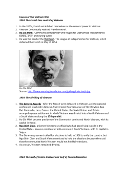 Causes of The Vietnam War 1954: The French lose control of