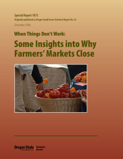 Some Insights into Why Farmers` Markets Close