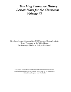 Teaching Tennessee History: Lesson Plans for