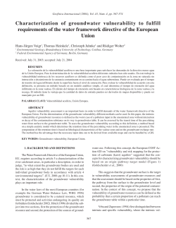 Characterization of groundwater vulnerability to fulfill requirements