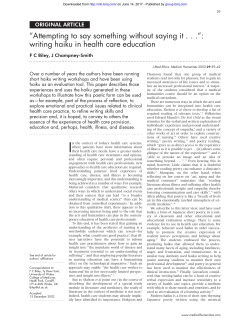 writing haiku in health care education