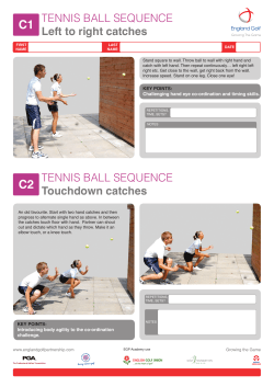 tennis ball sequence Left to right catches tennis ball